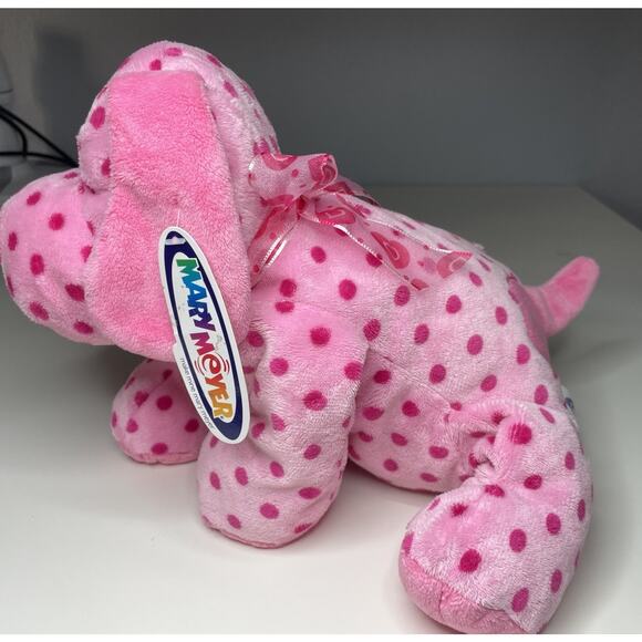 Vintage Mary Meyer Doggy Dots Plush 12” Pink Dog Polka Dot Stuffed Bean Bag NWT - Picture 2 of 12